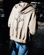 JESUS TAT ZIP HOODIE [SANDSTONE]