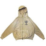 JESUS TAT ZIP HOODIE [SANDSTONE]