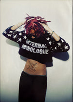 INTERNAL MONOLOGUE CROPPED STAR TEE [BLACK]