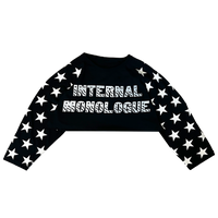 INTERNAL MONOLOGUE CROPPED STAR TEE [BLACK]