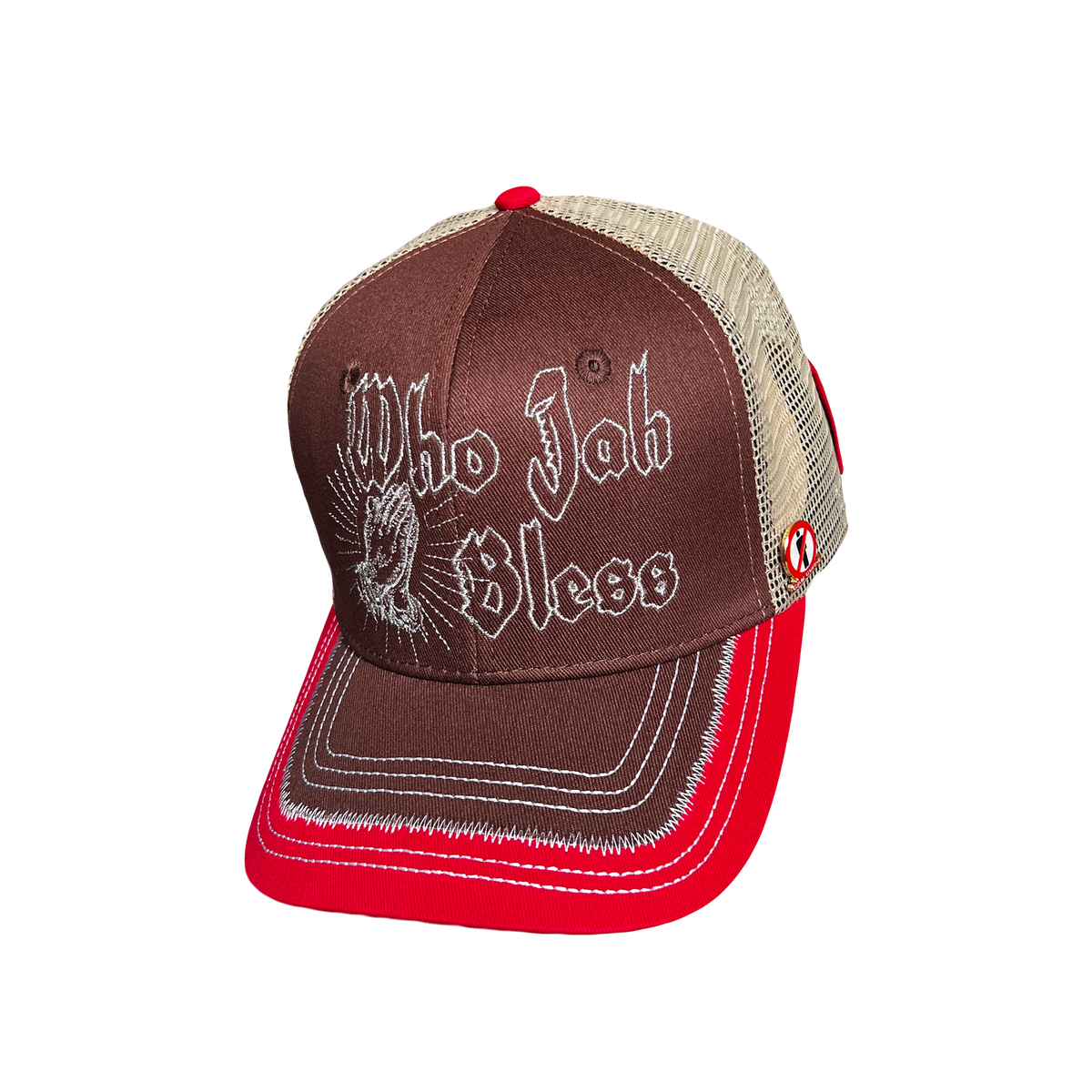 WHO JAH BLESS TRUCKER HAT — RED CLAY [V1.0]